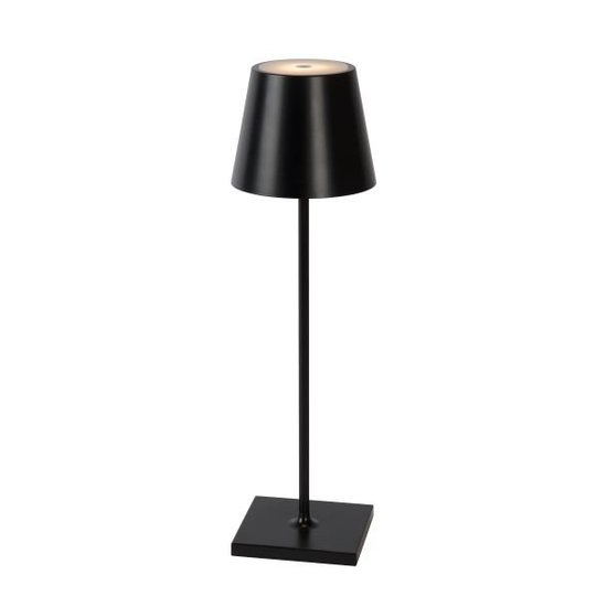 Lámpara de mesa exterior sin cable LED negra, blanca, regulable