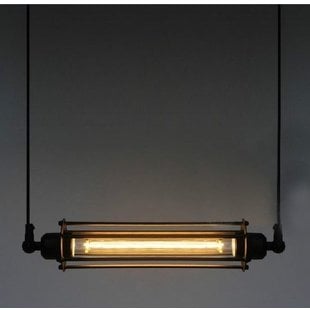Industrielle schwarze Pendelleuchte, 440 mm breit, E27