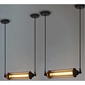Industrial black pendant lamp 440mm wide E27