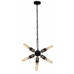 Helix star pendant lamp vintage 5x E27 black metal industrial