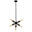 Homelighting Helix lámpara colgante estrella vintage, casquillo 5x E27, marco de metal negro, cadena 120 cm, diámetro 20-57 cm, bombillas no incluidas