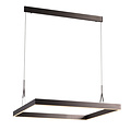 Fantasia Fantasia Pure Square vierkante LED hanglamp 90x90cm, dimbaar, 3000K, 2520 lumen, donker koperbruin aluminium