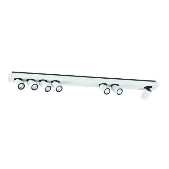 Fantasia Plafón Fantasia Nysit, 7x GU10 4,5W LED regulable, negro, 1135 x 120 x 120 mm, 2800K