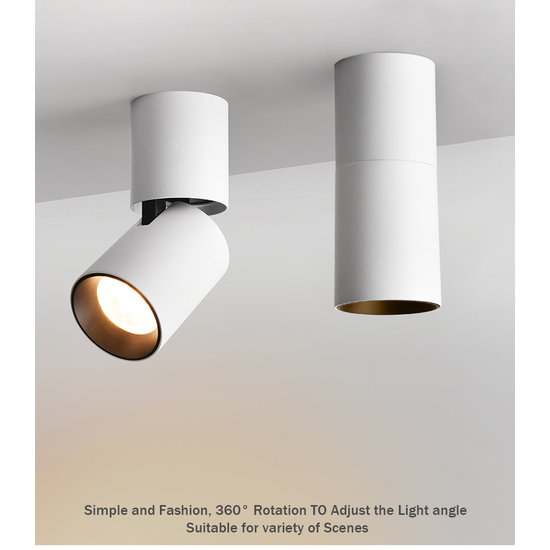 Lampe cylindrique 7W LED noir ou blanc dimmable