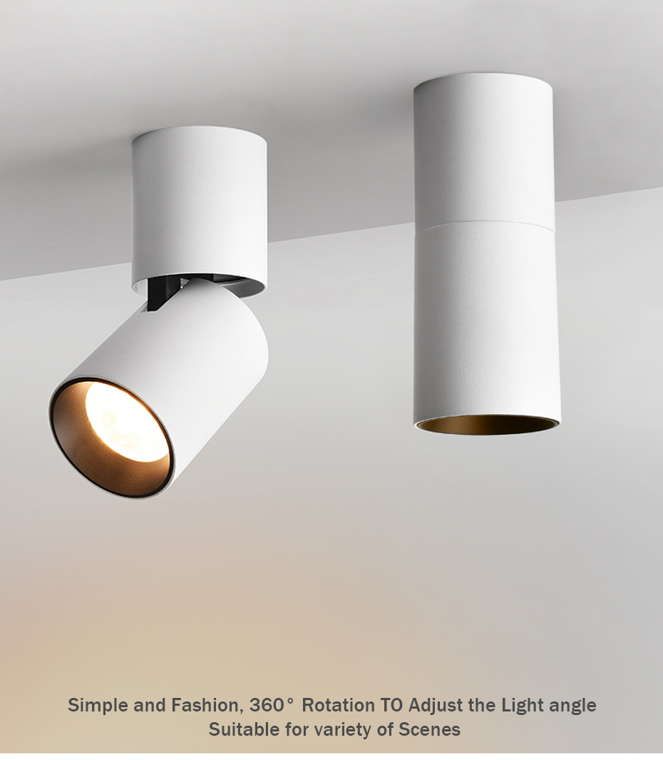 Cylinder Ceiling Light 7w Led Black Or White Dimmable Myplanetled