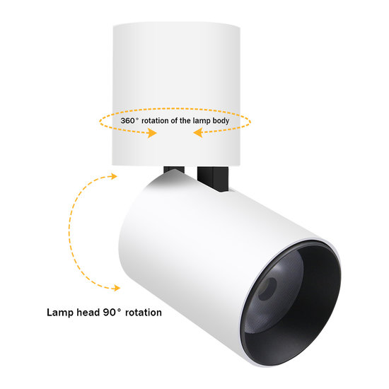 Cilinder lamp 7W LED zwart of wit dimbaar