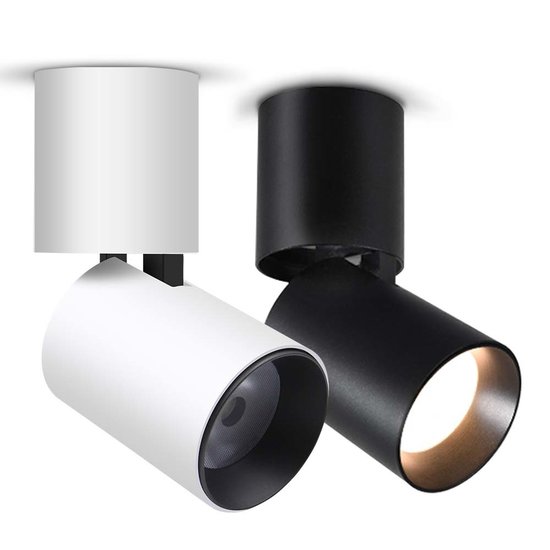 Lampe cylindrique 7W LED noir ou blanc dimmable