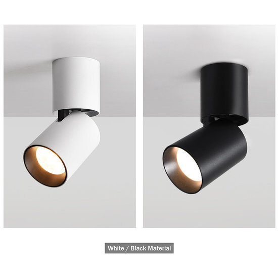 Cilinder lamp 7W LED zwart of wit dimbaar
