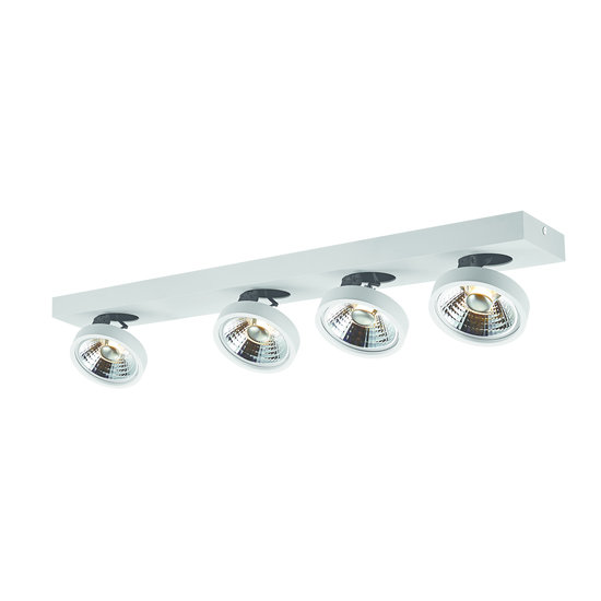 Fantasia Fantasia AEON-4 surface-mounted ceiling spotlight, 4x adjustable AR111 12W LED, 2700K warm white, dimmable, white metal, 720x120x140 mm