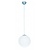 Hanging lamp ball glass white/brushed steel 300mm diameter 1200mm high