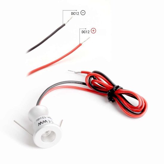 Mini foco empotrable muy pequeño 12 voltios 1 vatio tamaño de instalación 15 mm haz 60 grados