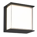 Zwarte wandlamp met wit plexiglas IP65 buiten 9Watt