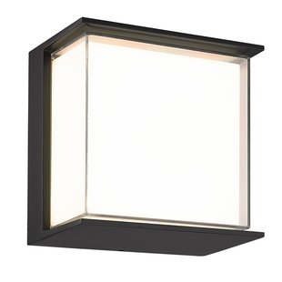 Black wall lamp with white plexiglass IP65 outdoor 9Watt