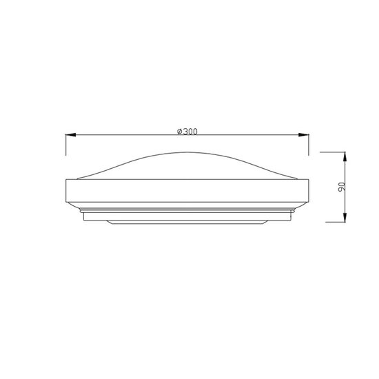 Plafonnier noir, blanc ou gris CCT 30 cm et 9 cm de haut 12W 960Lm CCT