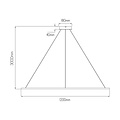 Circle lamp white or black 64 W LED 120 cm XXL cable 3 m