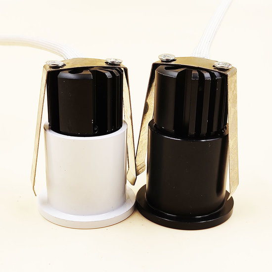 Inbouwspot 30mm mini 3W LED wit of zwart