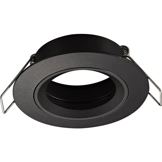 Fantasia Saturn recessed spot for GU10, fixed (non-adjustable), matte black, aluminium, 80 mm diameter, lamp not included.