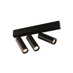 Fantasia Lopal plafón LED 3 focos orientables negro