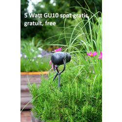 Landelijke Authentage tuinspot met GU10 brons-chroom-geborsteld nikkel 90cm