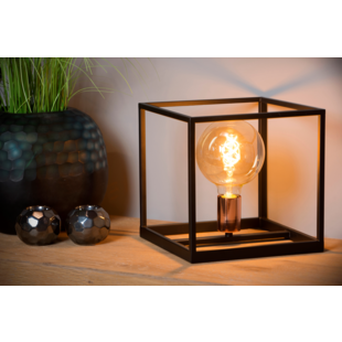 Lámpara de mesa Cube negro casquillo E27