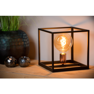 Lampe de table Cube noire pied de lampe E27