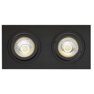 Doppelter Einbauspot, schwarz, Lochgröße 80–175 mm, Außengröße 95–190 mm