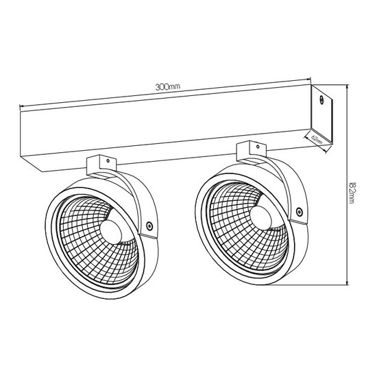 Double ceiling lamp black or white incl. 2x AR111 12W 2700K 1386 lm