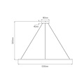 LED-Ring-Pendelleuchte weiß oder schwarz 64 W LED 120 cm