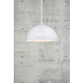 Ellen 40 hanglamp, halfronde kap in staal, diameter 400 mm, E27 fitting, verstelbare kabel tot 2 m, wit