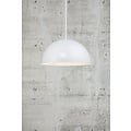 Nordlux Hängelampe Ellen 40, kuppelförmiger Schirm aus Stahl, Durchmesser 400 mm, E27-Fassung, verstellbares Kabel bis 2 m, weiß