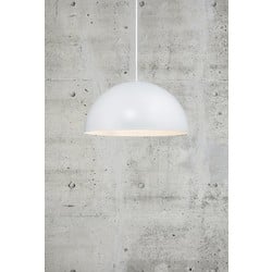 Ellen 40 hanglamp koepelvorm staal wit met E27 fitting