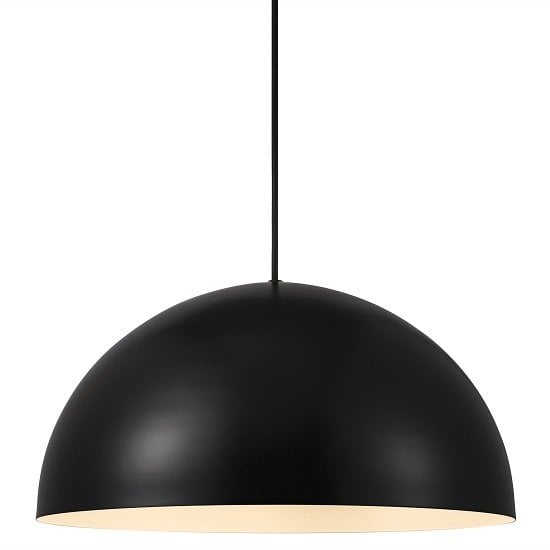 Nordlux Hängelampe Ellen 40, kuppelförmiger Schirm aus Stahl, Durchmesser 400 mm, E27-Fassung, verstellbares Kabel bis 2 m, weiß