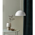 Hängelampe Ellen 40, kuppelförmiger Schirm aus Stahl, Durchmesser 400 mm, E27-Fassung, verstellbares Kabel bis 2 m, weiß