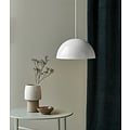 Nordlux Hängelampe Ellen 40, kuppelförmiger Schirm aus Stahl, Durchmesser 400 mm, E27-Fassung, verstellbares Kabel bis 2 m, weiß