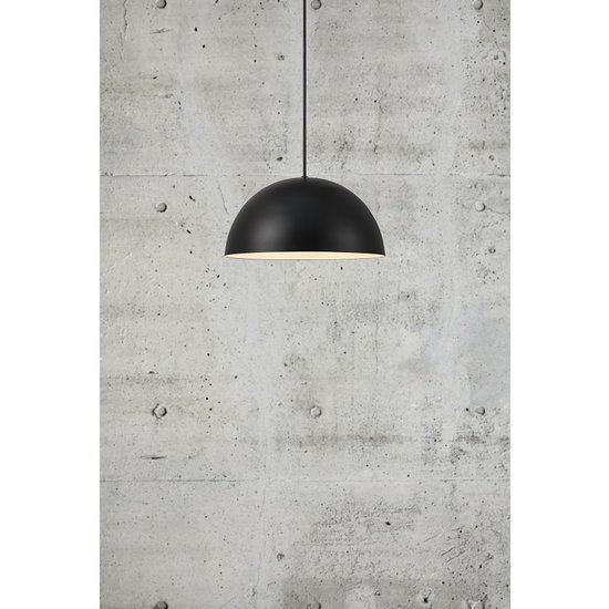 Ellen 40 hanglamp, halfronde kap in staal, diameter 400 mm, E27 fitting, verstelbare kabel tot 2 m, wit