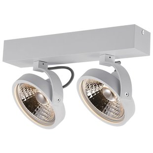 Plafonnier double noir ou blanc avec 2x AR111 12W 2700K 1386 lm