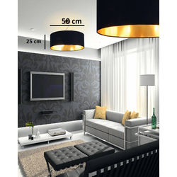 Lampe schwarz gold Pendel 500mm Ø
