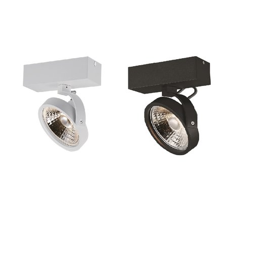 Single ceiling lamp black or white incl. 1x AR111 12W 2700K 1386 lm