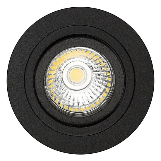 Foco empotrable negro redondo medida agujero 80mm medida exterior 93,7 mm