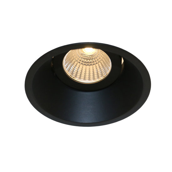 Fantasia TETIZ inbouwspot GU10, zwart staal, diameter 100 mm, gatmaat 90 mm, 30° richtbaar, lamp niet inbegrepen