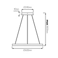 Hängelampen-Design, rund, LED, schwarz oder weiß, 54 W, 600 mm Ø, Licht nach oben und unten