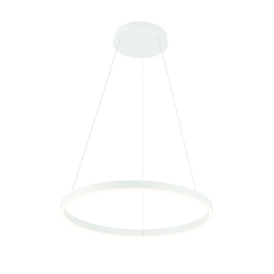 Fantasia Guri lámpara colgante LED redonda blanca, Ø60cm, 54W, 3000K blanco cálido, regulable, ilumina arriba y abajo