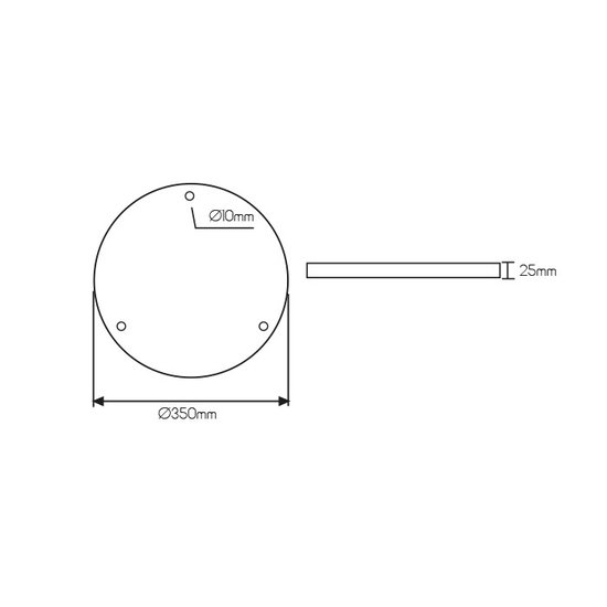 Rosace ronde en saillie pour suspensions diamètre 350 mm