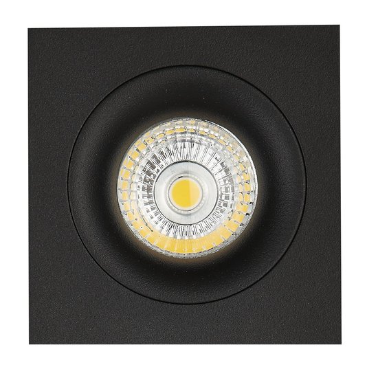 Spot encastrable noir trou carré taille 80mm taille extérieure 93,7 mm