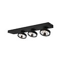 Fantasia Aeon surface-mounted ceiling spotlight, 3 x AR111 12W LED, 3 x 1386 lumen, 2700K warm white, dimmable, black powder coating, 580 x 150 x 120 mm