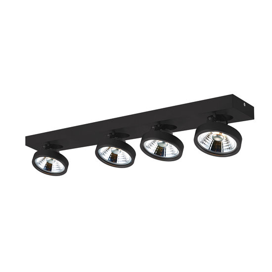 Deckenstrahler mit 4 x AR111 12W weiß oder schwarz