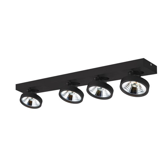 Fantasia Aeon-4 ceiling spotlight with 4x AR111 12W LED spots, 1130 lumens, 2700K warm white, dimmable, adjustable, black