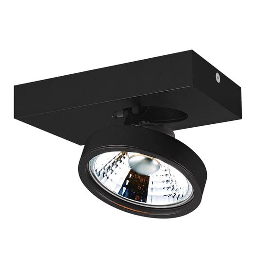 Fantasia Fantasia AEON ceiling spotlight with 1x AR111 12W LED, 1386 lumens, 2700K warm white, dimmable, black lacquered metal
