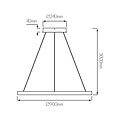 Fantasia Guri suspension LED ronde, blanche, Ø90cm, 76W, 3000K, dimmable, lumière haut et bas