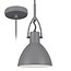 Hanglamp betonlook conisch staal 160mm H met E27 fitting